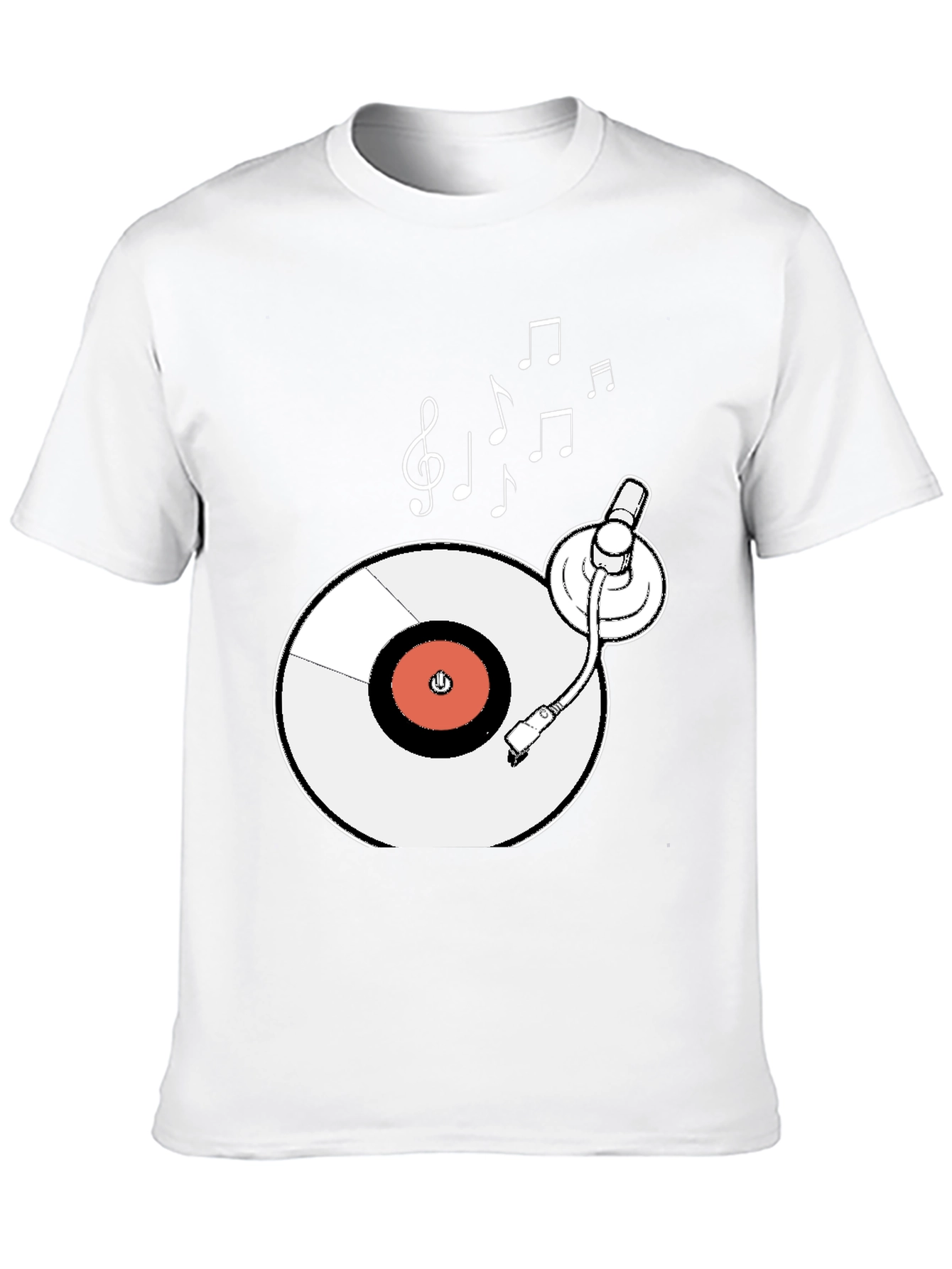 Retro Turntable Music T-Shirt - Black