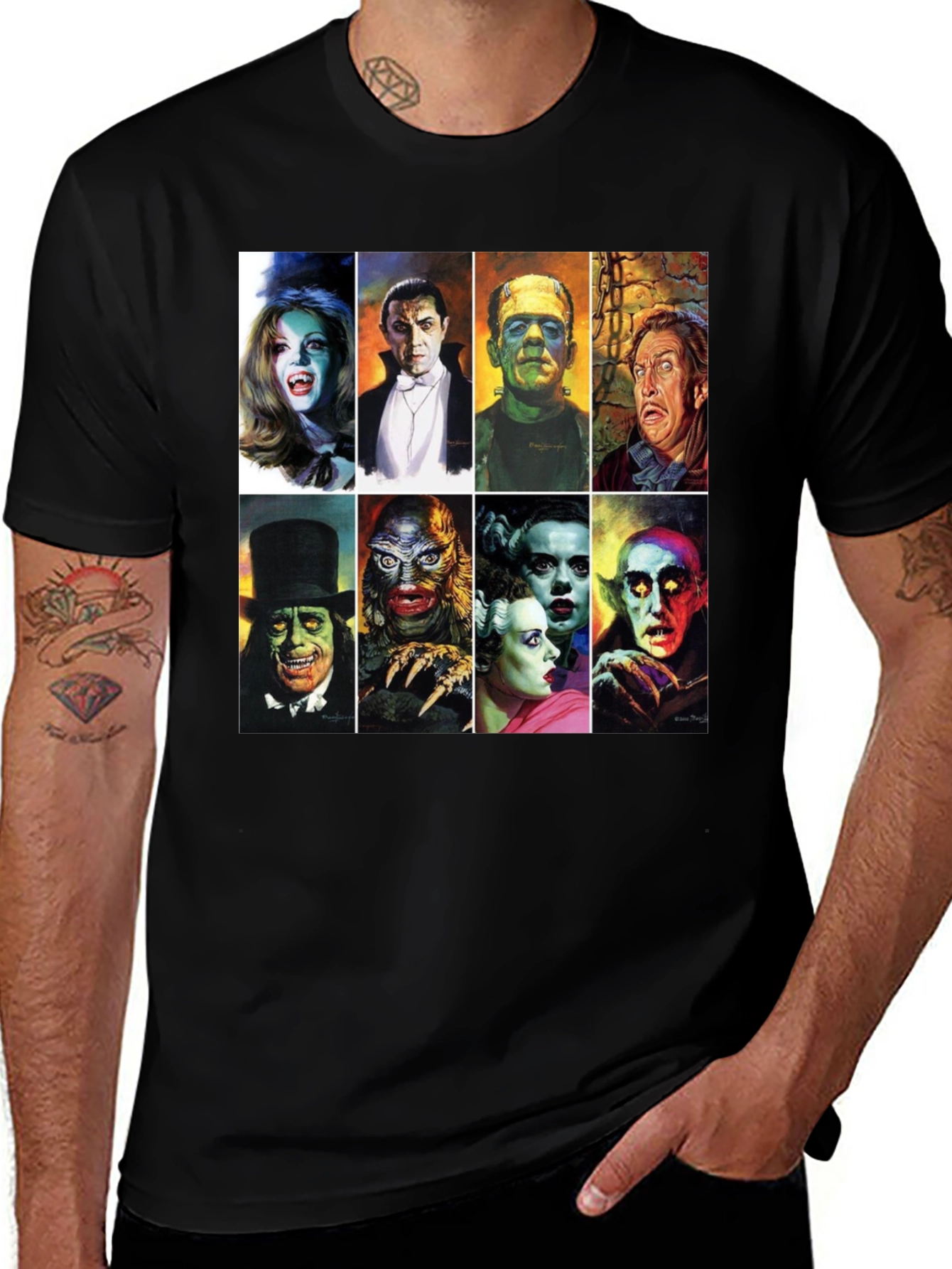 Classic Horror Movie Monsters Graphic Tee