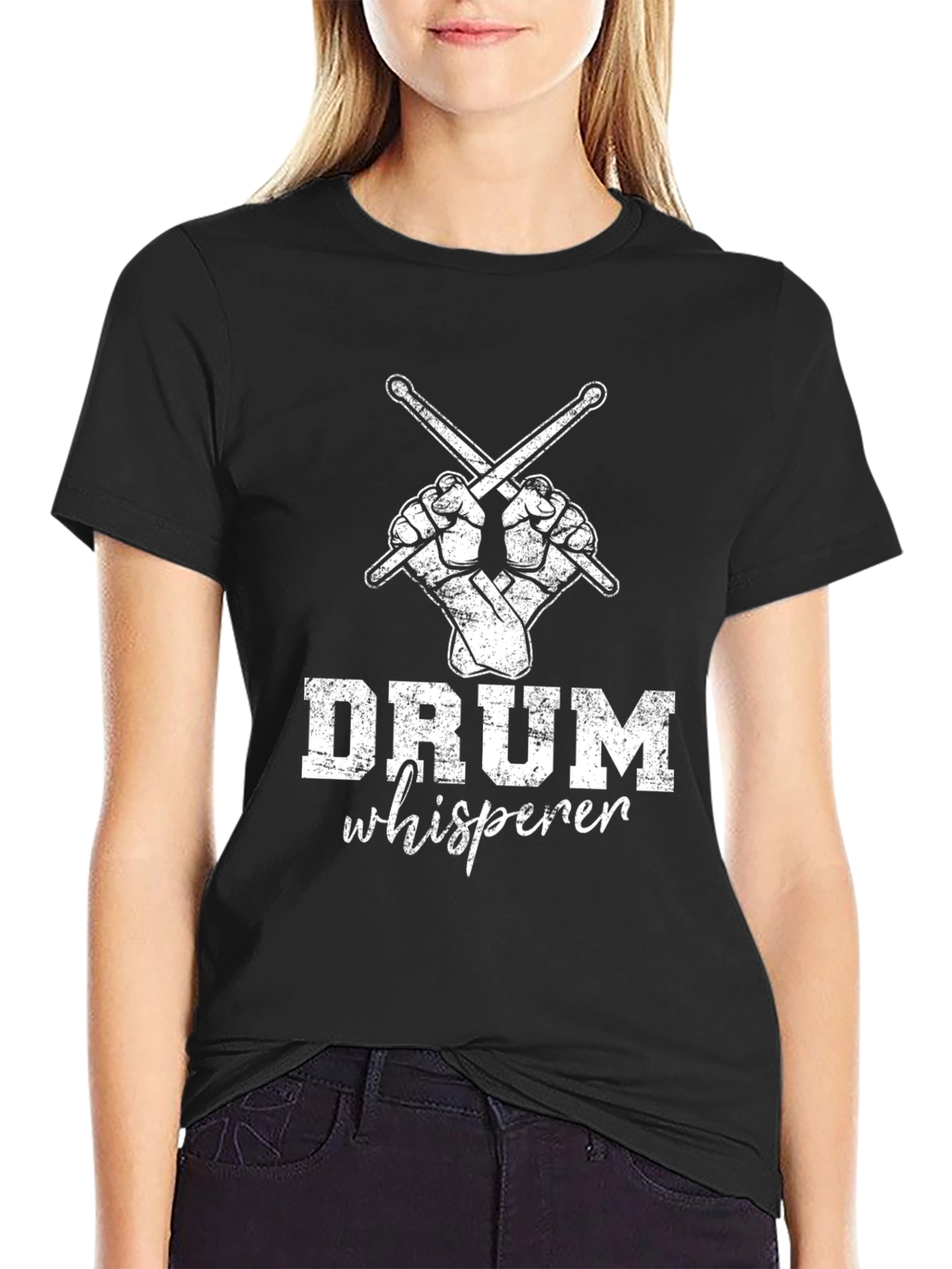 Drum Whisperer Graphic Tee - Black Cotton Shirt
