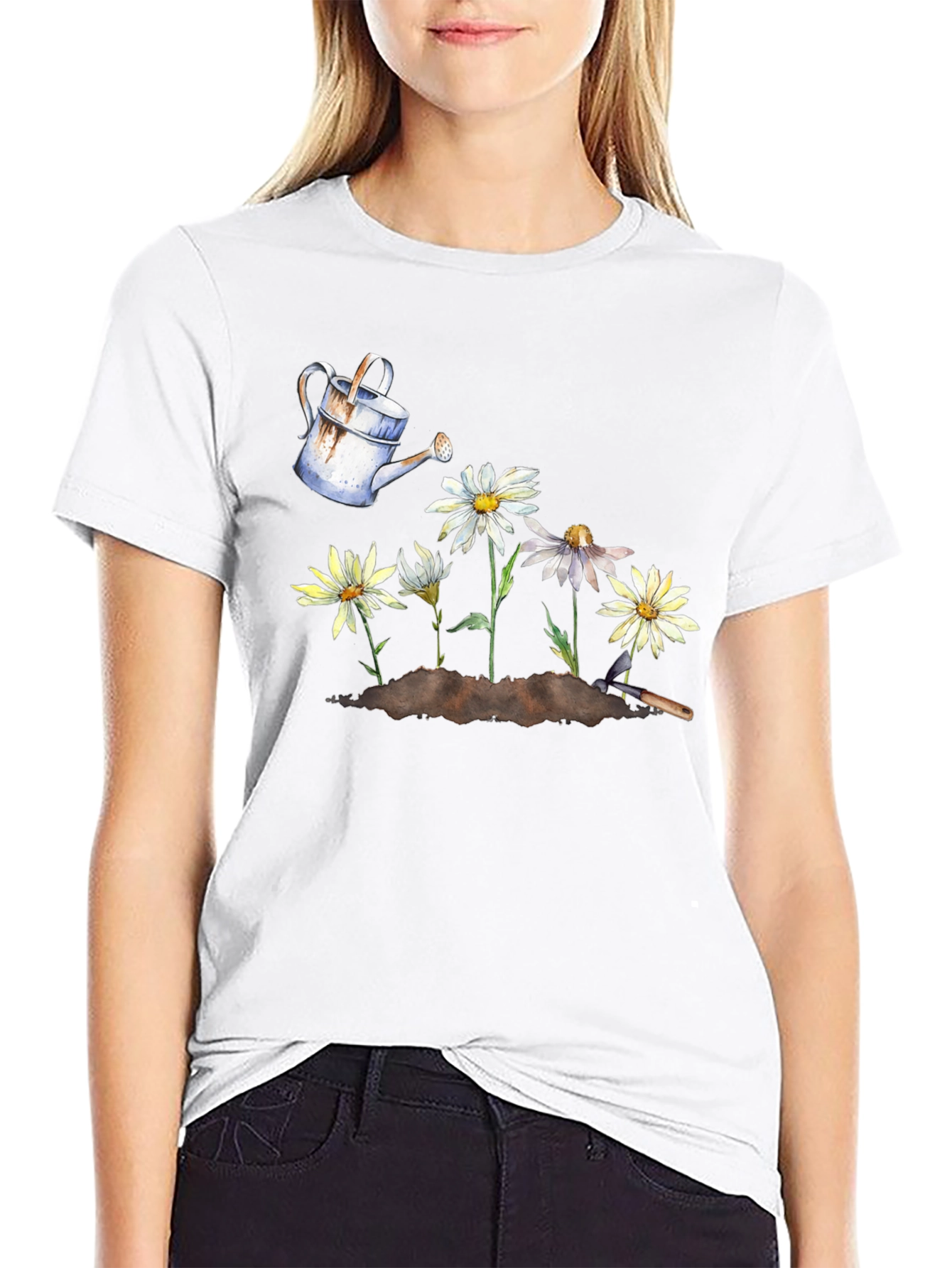 Daisy Watering Can Graphic Tee