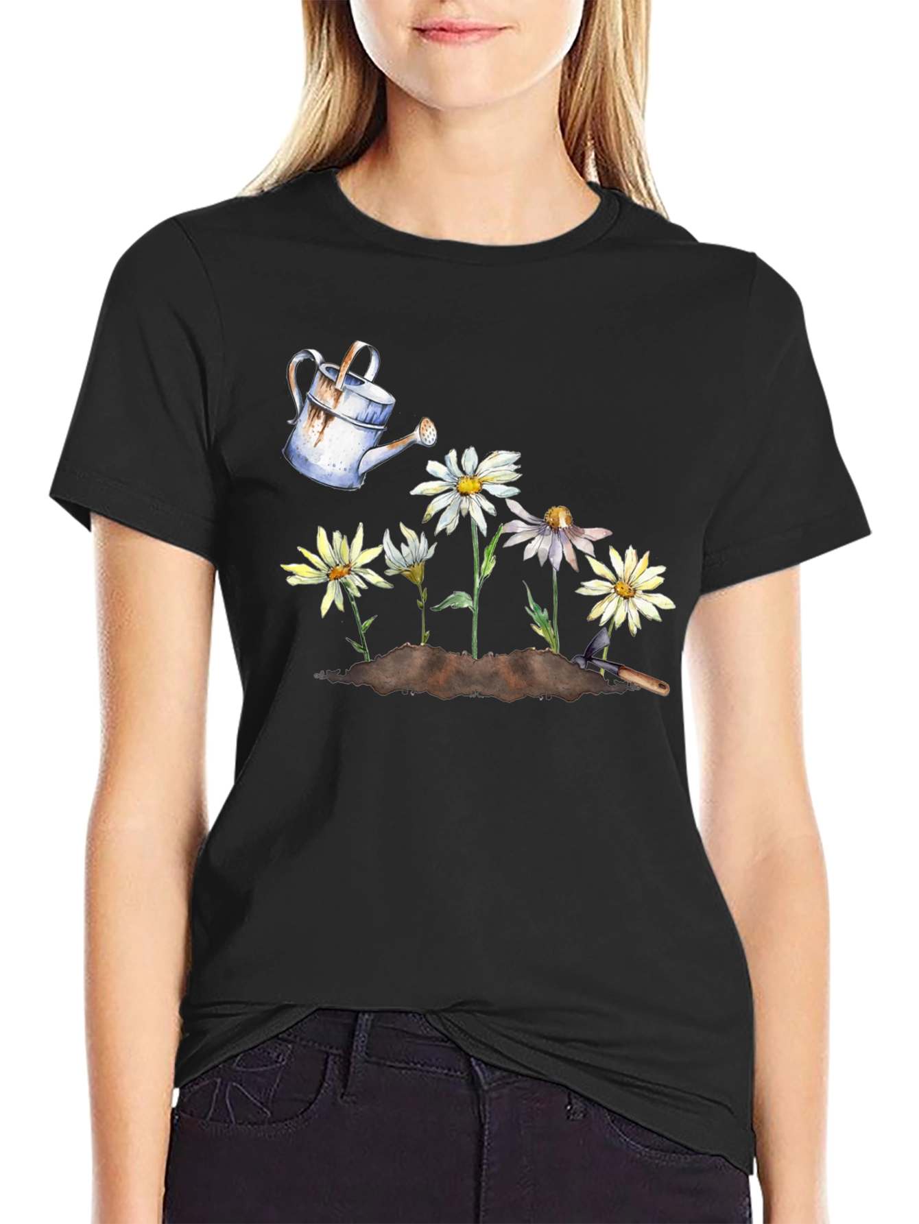 Daisy Watering Can Graphic Tee