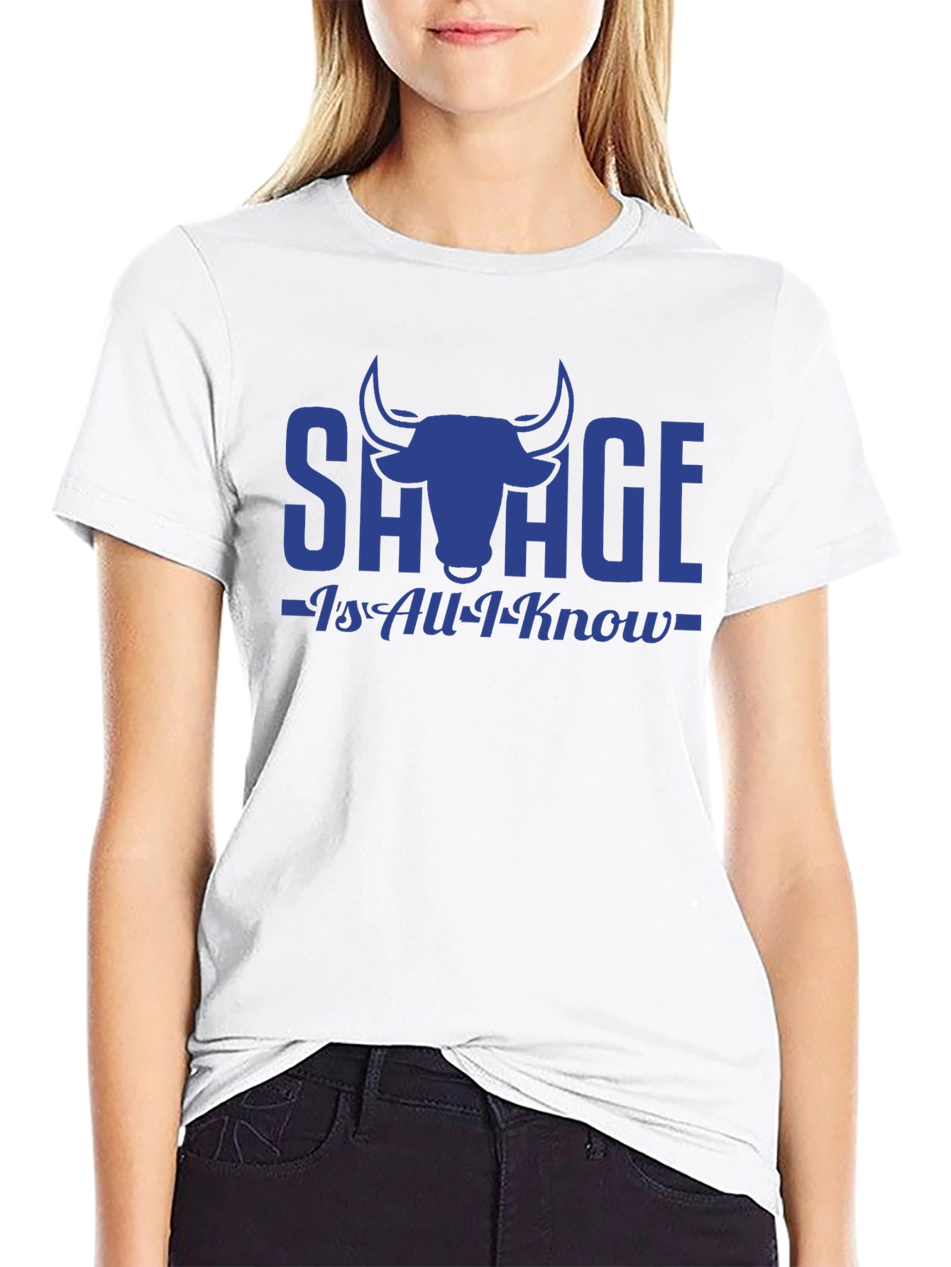 Savage Bull Graphic Print Black T-Shirt