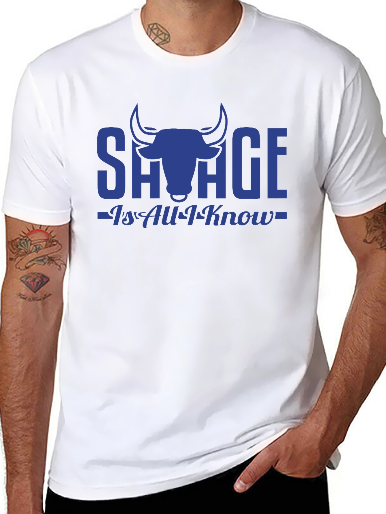 Savage Bull Graphic Print Black T-Shirt