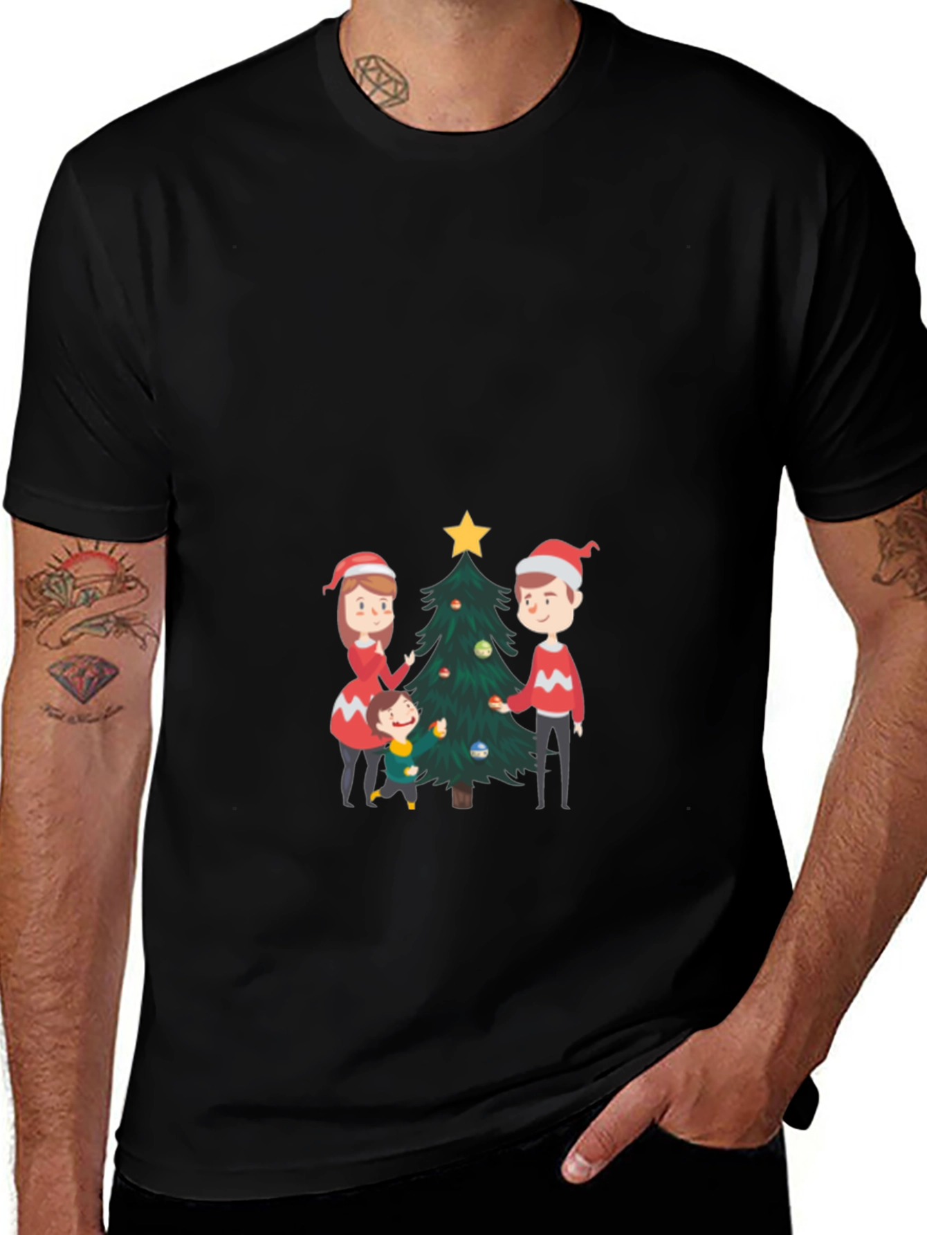 Festive Family Christmas Tree T-Shirt