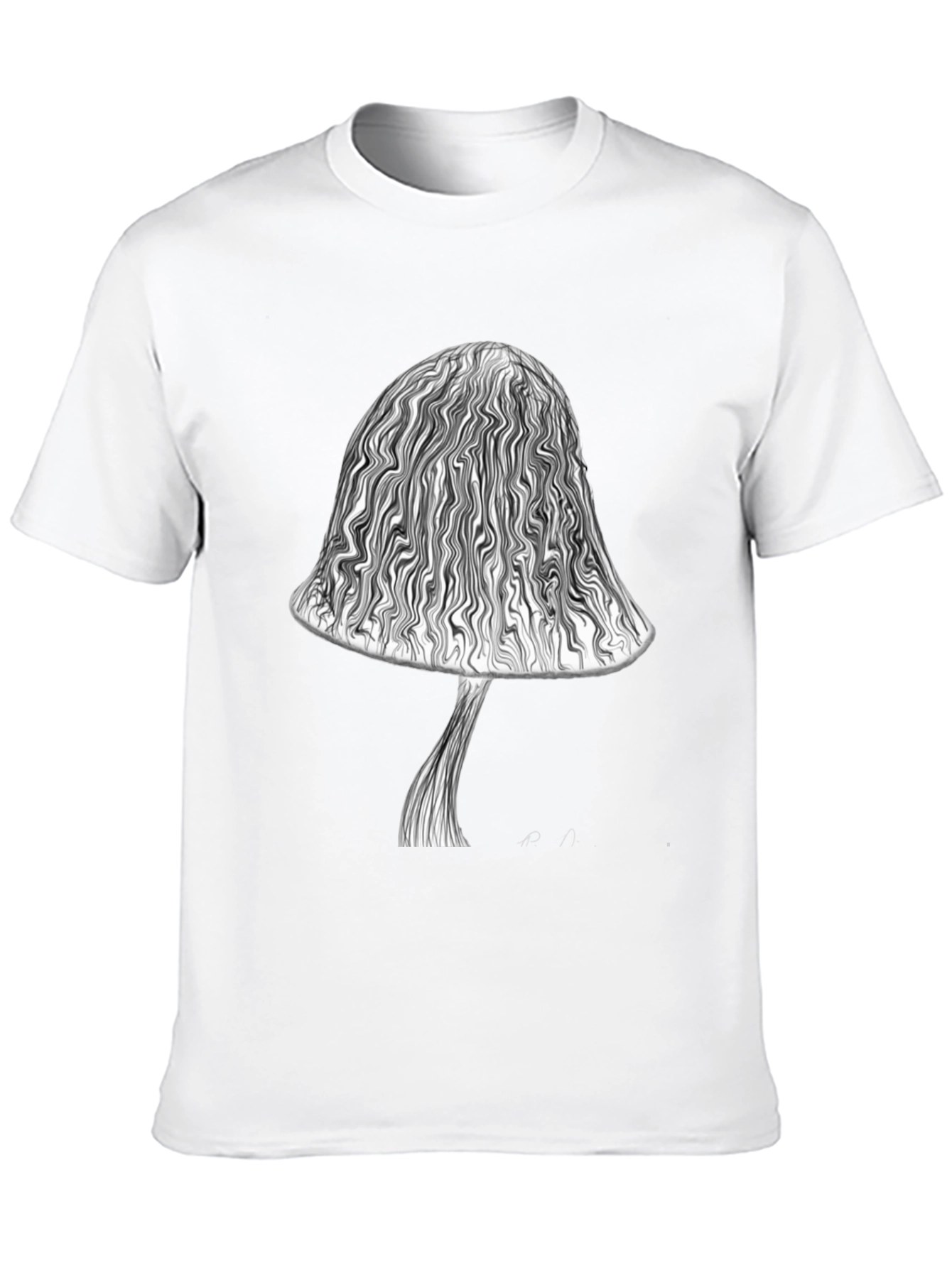 Mushroom Graphic Tee - Unique Swirl Design