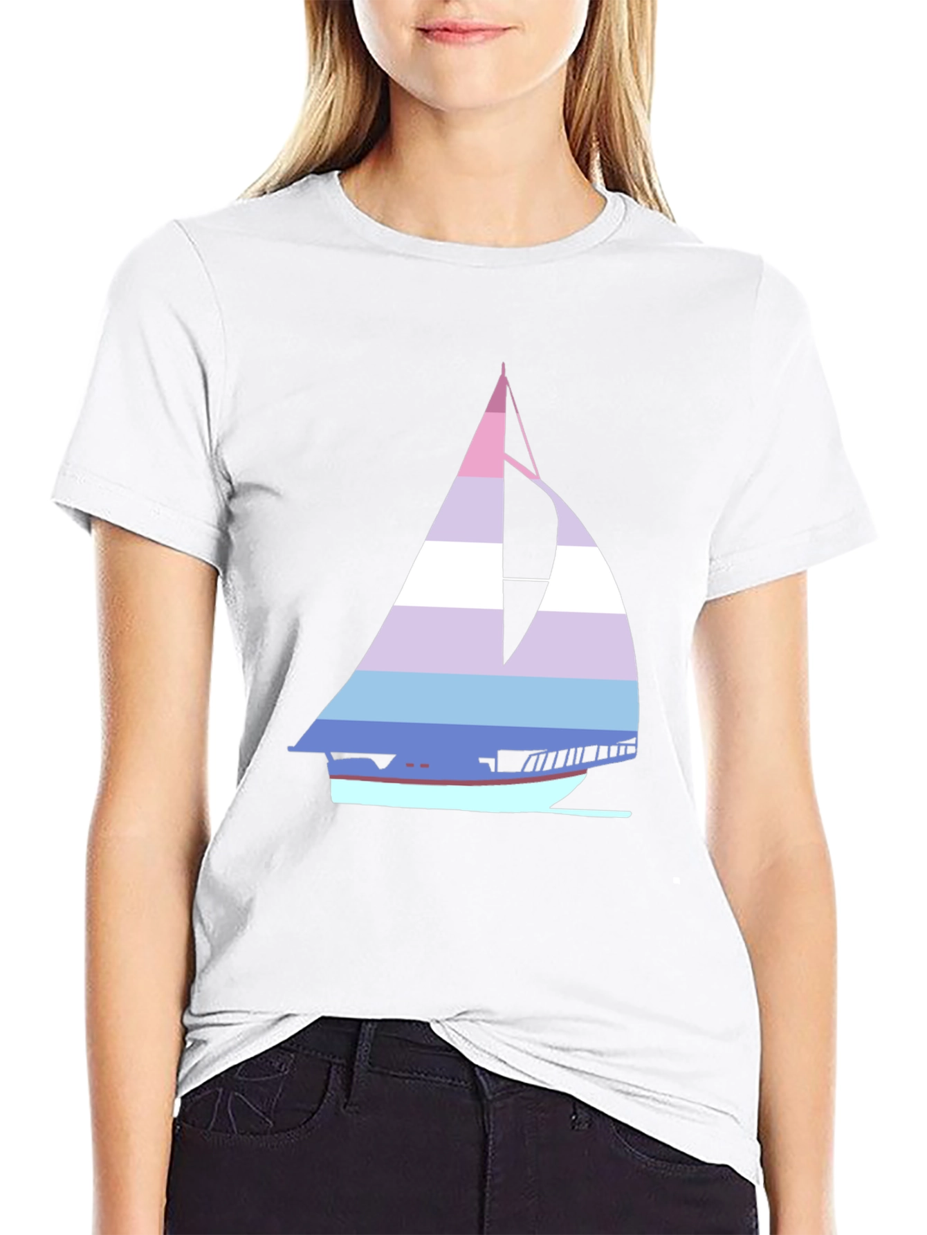 Striped Sailboat T-Shirt - Nautical Style Tee