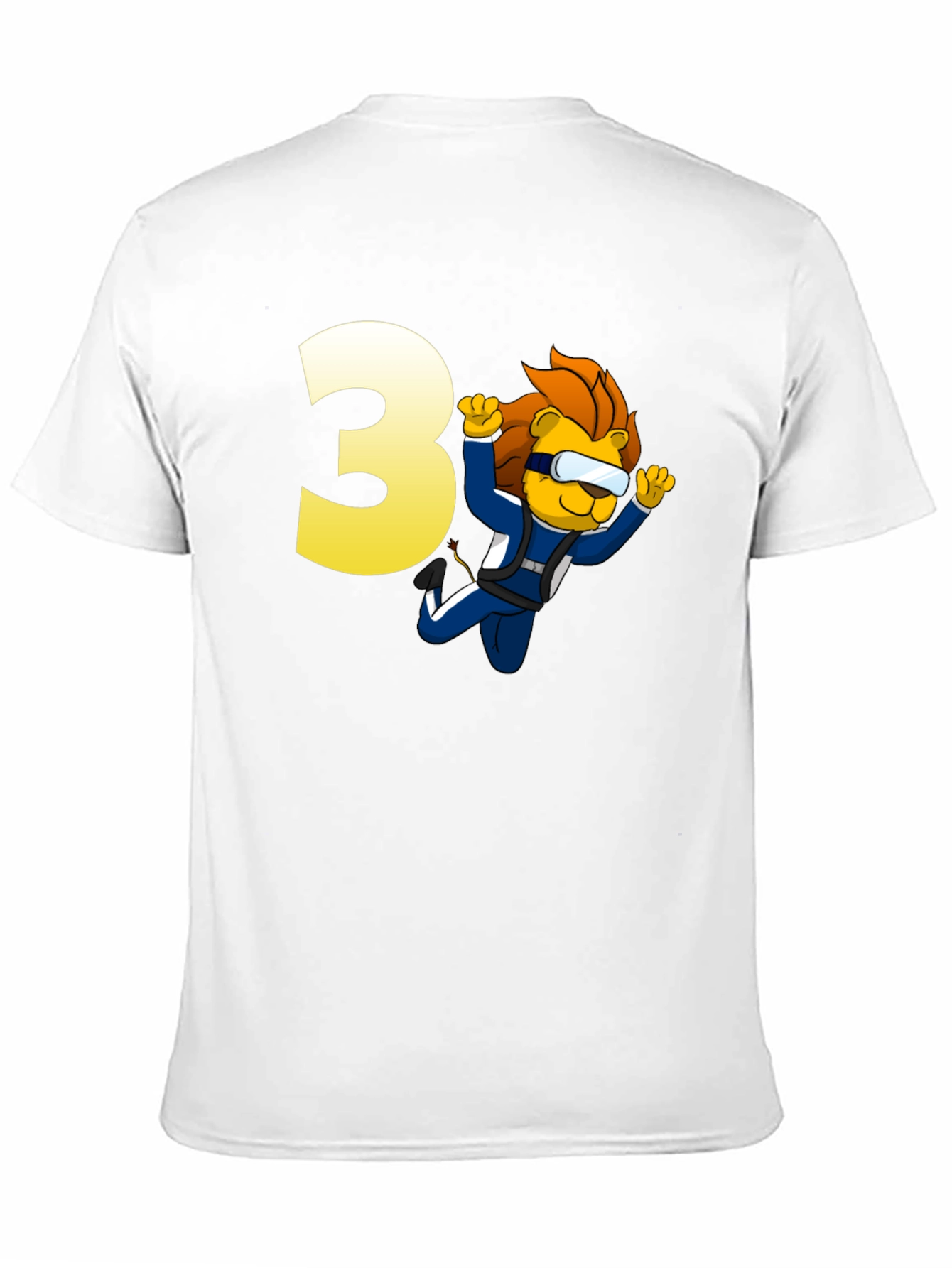 Lion Skydiver Birthday T-Shirt - Number 3