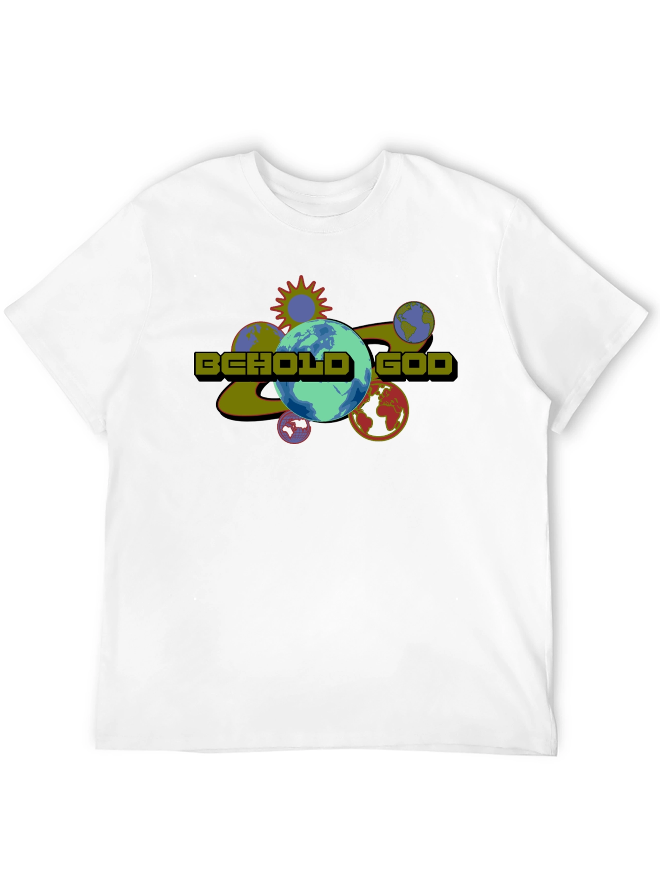 Behold God Graphic Print Black T-Shirt