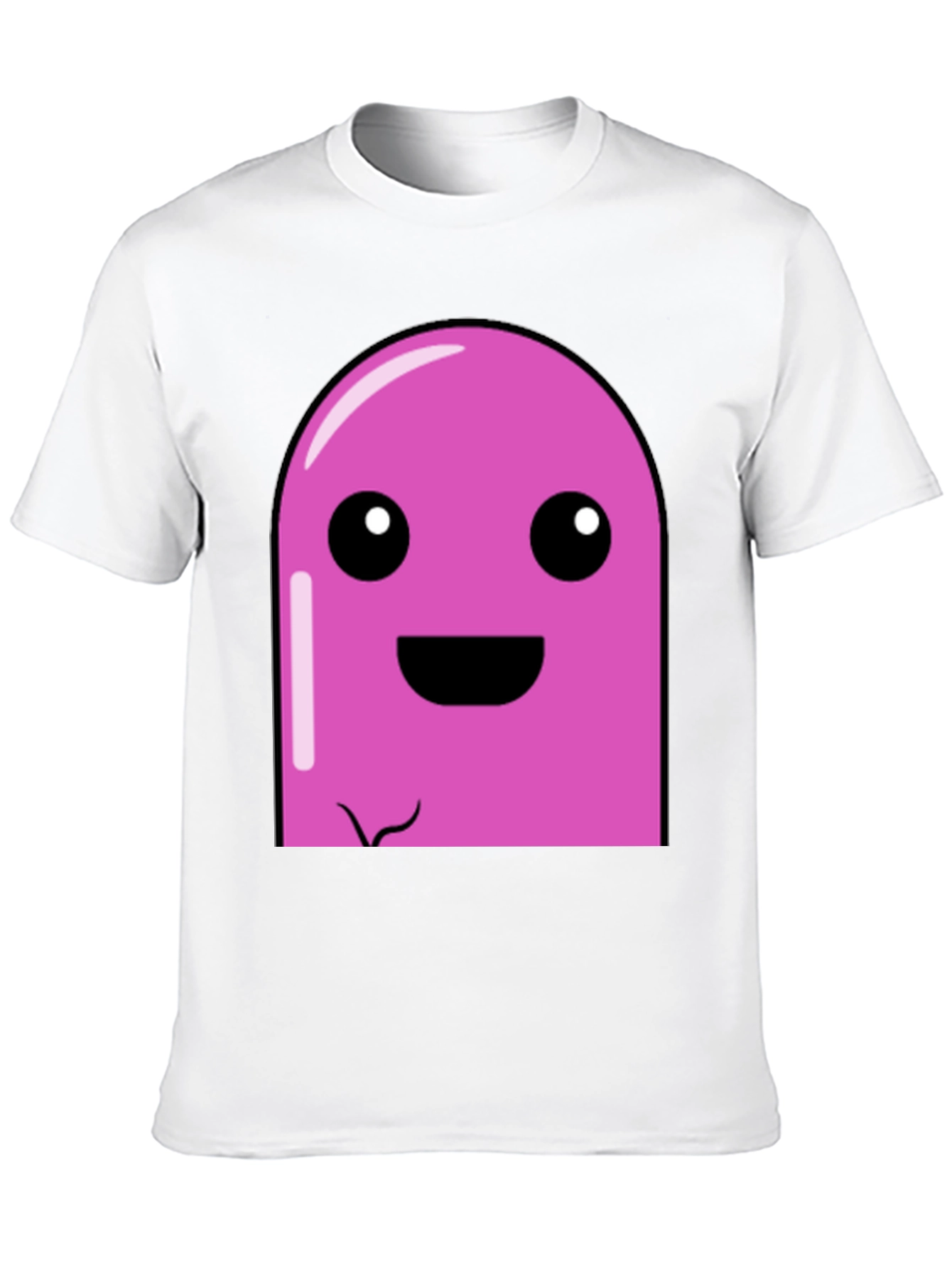 Pink Cartoon Character Graphic Black T-Shirt