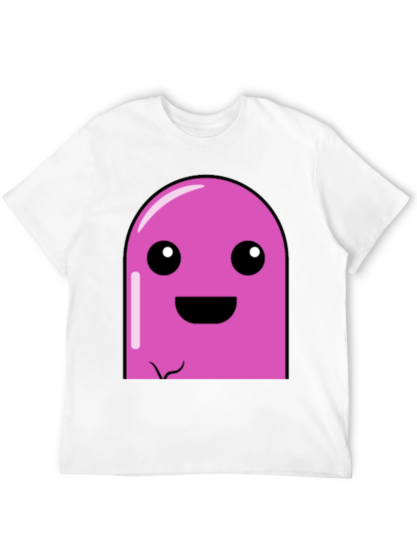 Pink Cartoon Character Graphic Black T-Shirt