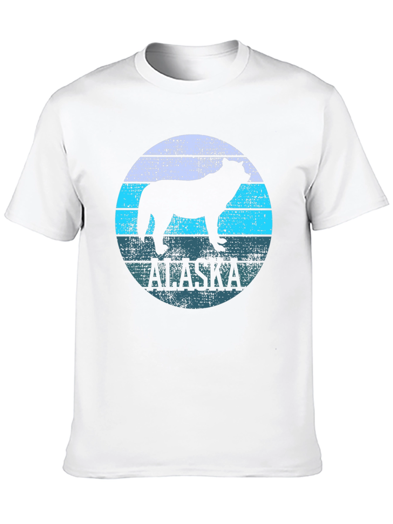 Alaska Wolf Graphic Print Black T-Shirt
