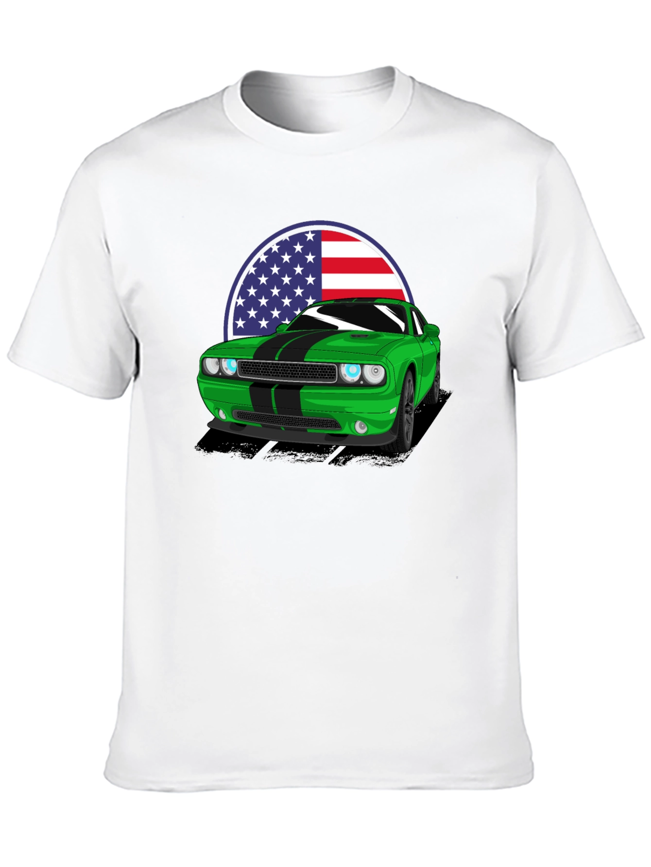 American Muscle Car T-Shirt - Green Challenger