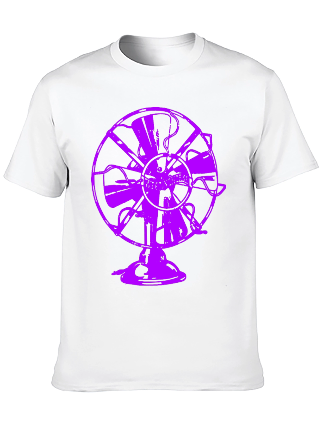 Purple Fan Graphic Tee - Unique Black T-Shirt