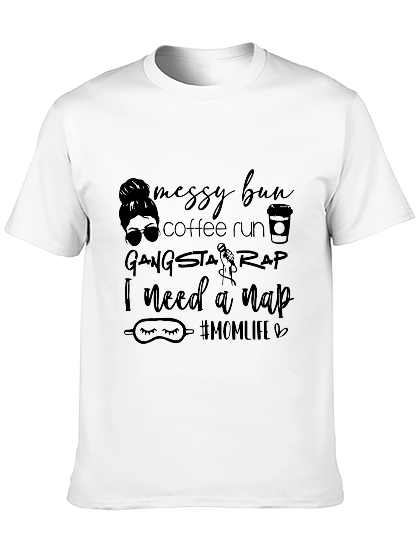 Messy Bun Coffee Run Mom T-Shirt