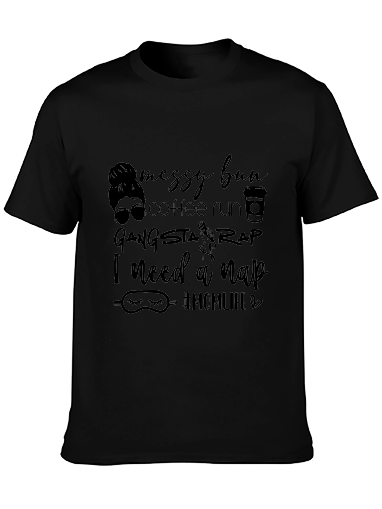 Messy Bun Coffee Run Mom T-Shirt